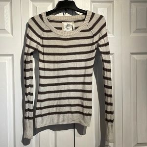 L.O.G.G. H&M brown and cream striped knit sweater size small